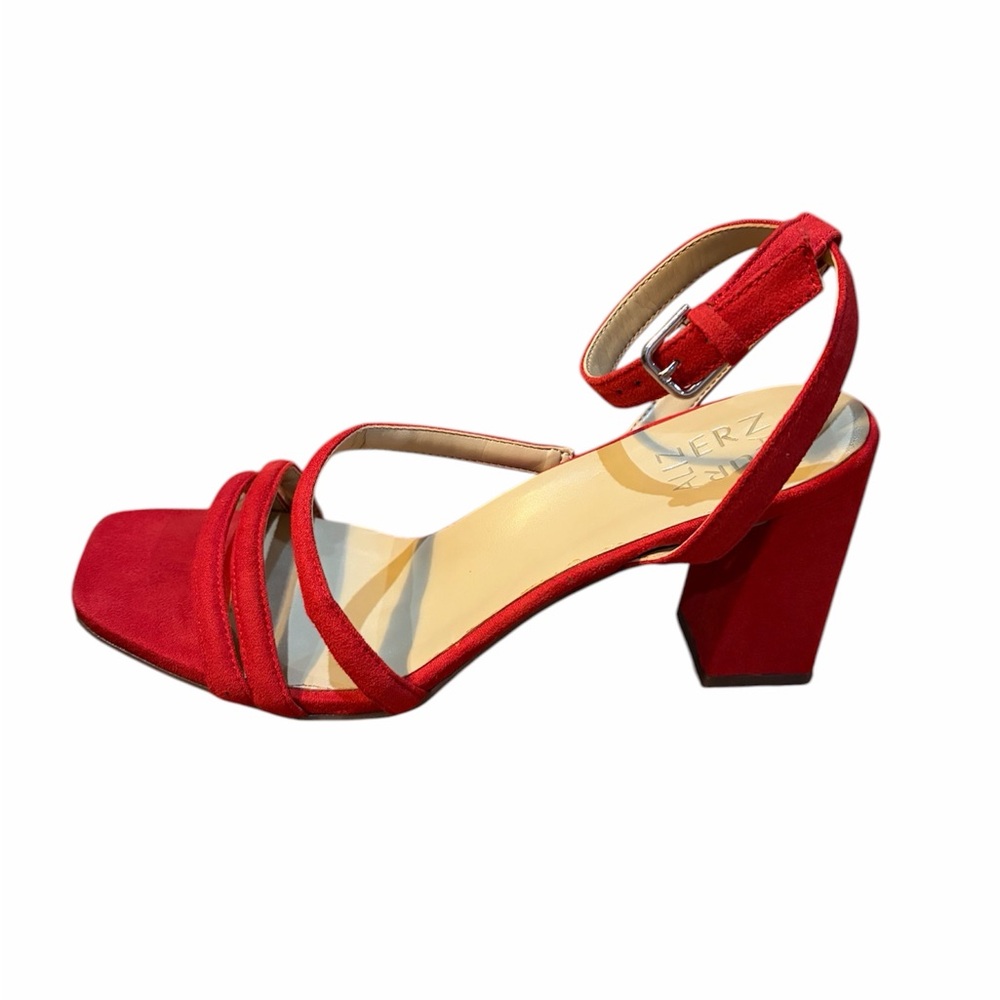 Naturalizer Rizzo Red Suede Strappy Ankle‑Buckle Heel size 8 - Picture 5 of 5